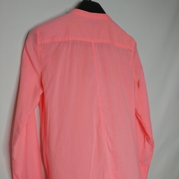 J. Crew Electric Orange Ruffle Front Button Down - Picture 8 of 11